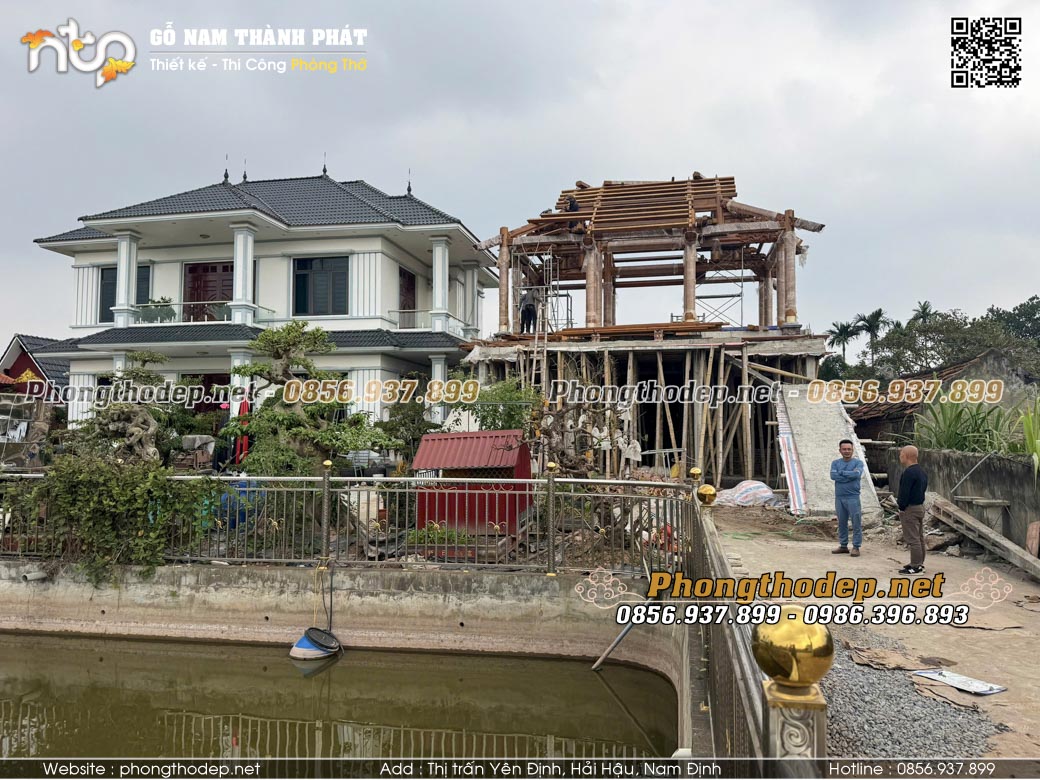 Thi công nhà gỗ trên tầng 2